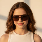 Tortoiseshell Aviator Sunglasses Brown Lens