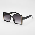 Black Square Sunglasses With Gold Trim – eyewear (view 1)