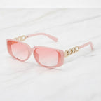 Pink Chunky Chain Rectangle Sunglasses – eyewear (view 3)