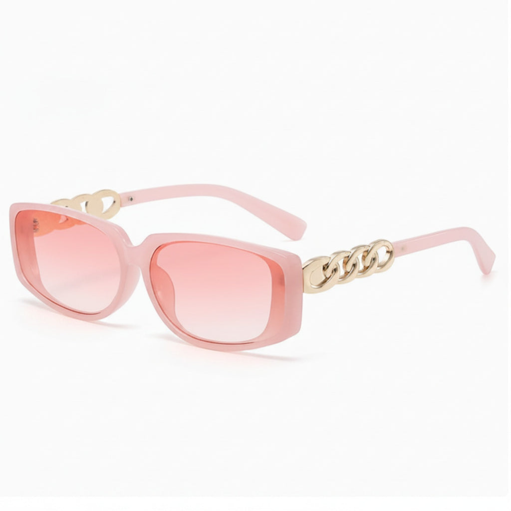Pink Chunky Chain Rectangle Sunglasses – eyewear (view 1)