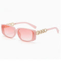 Pink Chunky Chain Rectangle Sunglasses – eyewear (view 1)
