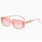 Pink Chunky Chain Rectangle Sunglasses – eyewear (view 1)