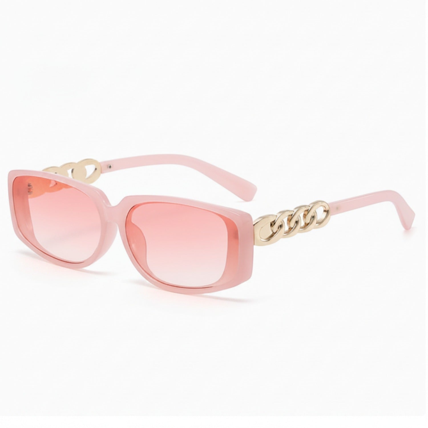 Pink Chunky Chain Rectangle Sunglasses – eyewear (view 1)