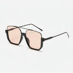 Square Black Sunglasses with Peach Tint Lenses – eyewear (view 1)