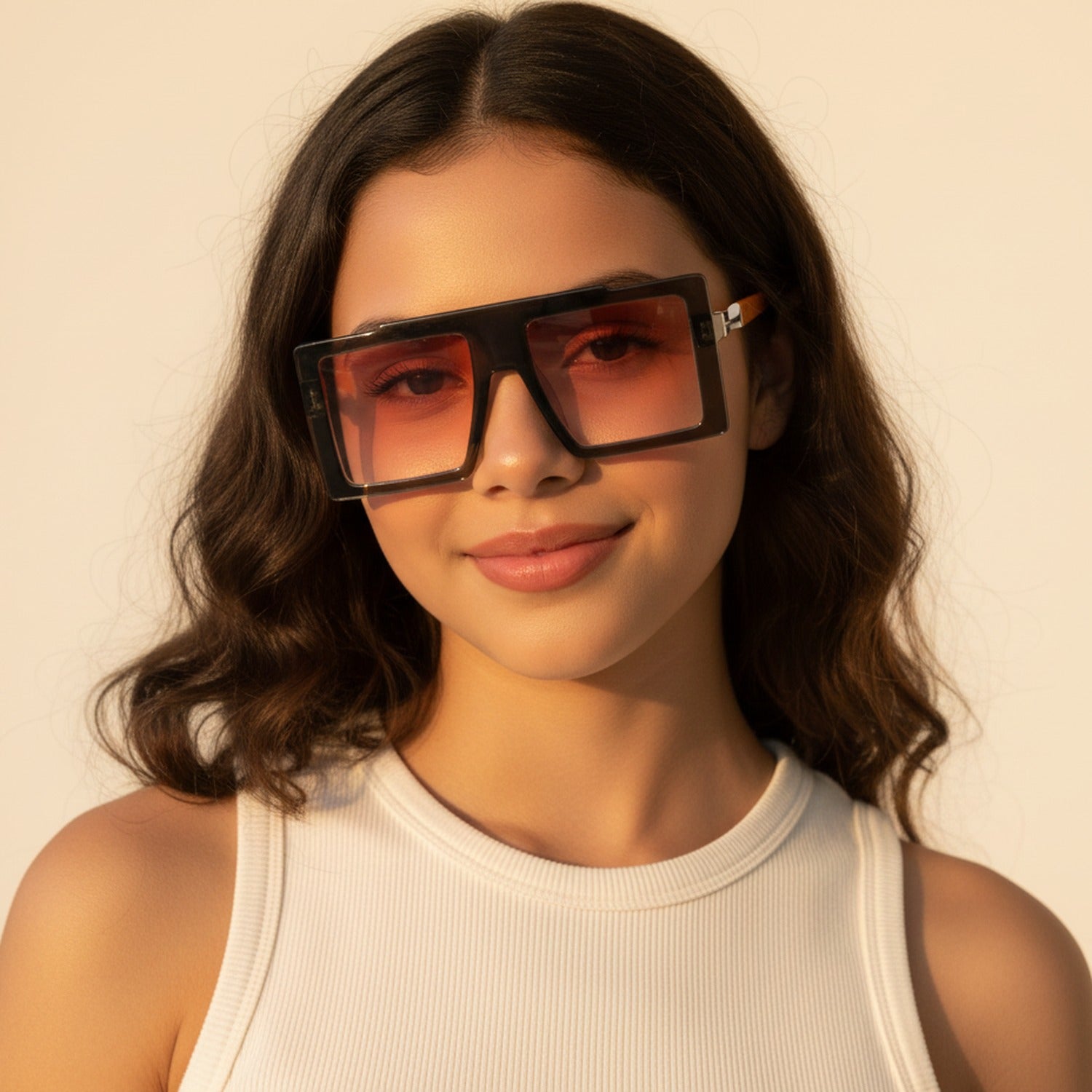 Square Oversized Gradient Pink Sunglasses