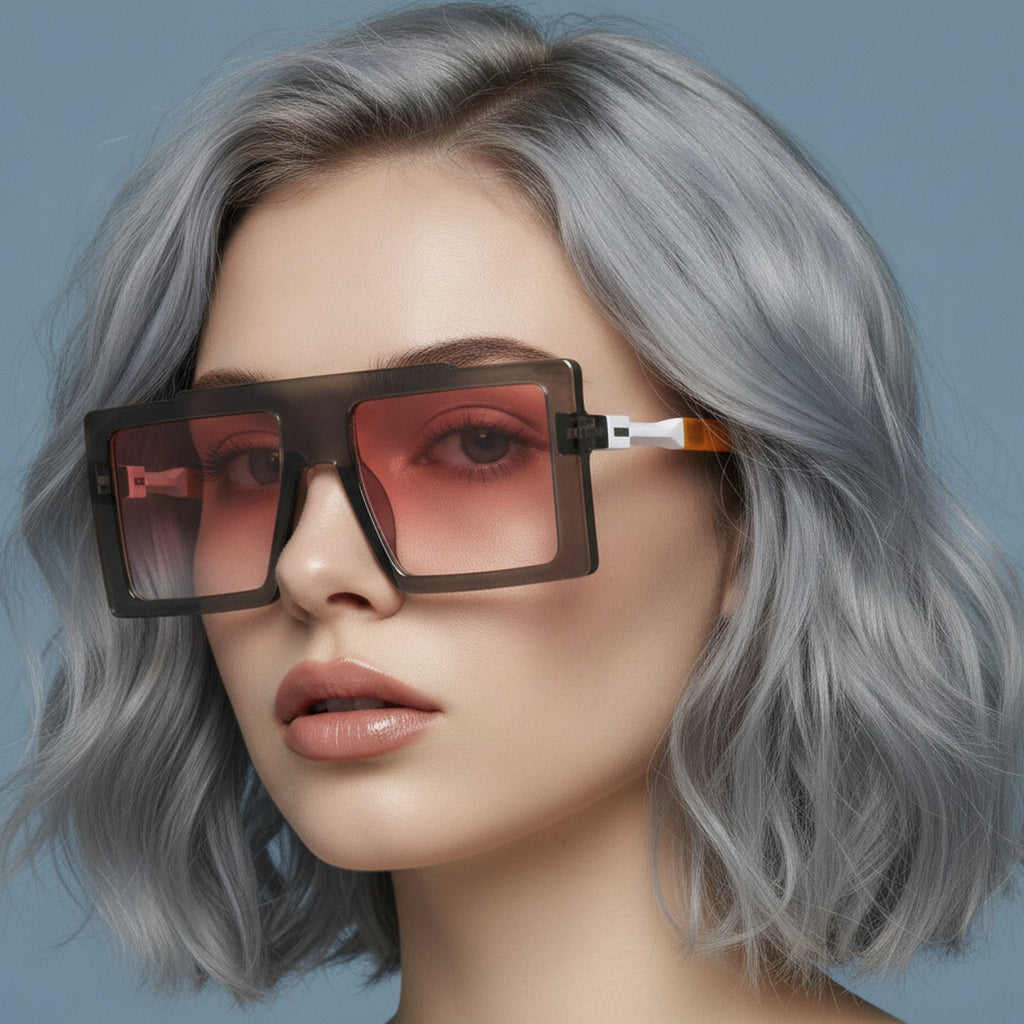 Square Oversized Gradient Pink Sunglasses – eyewear (view 3)