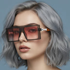 Square Oversized Gradient Pink Sunglasses – eyewear (view 3)