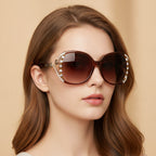 Rhinestone Oval Gradient Sunglasses - Gradient Brown – eyewear (view 3)