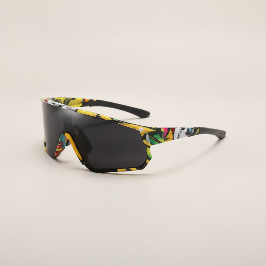 Graffiti Print Shield Sunglasses – eyewear (view 1)
