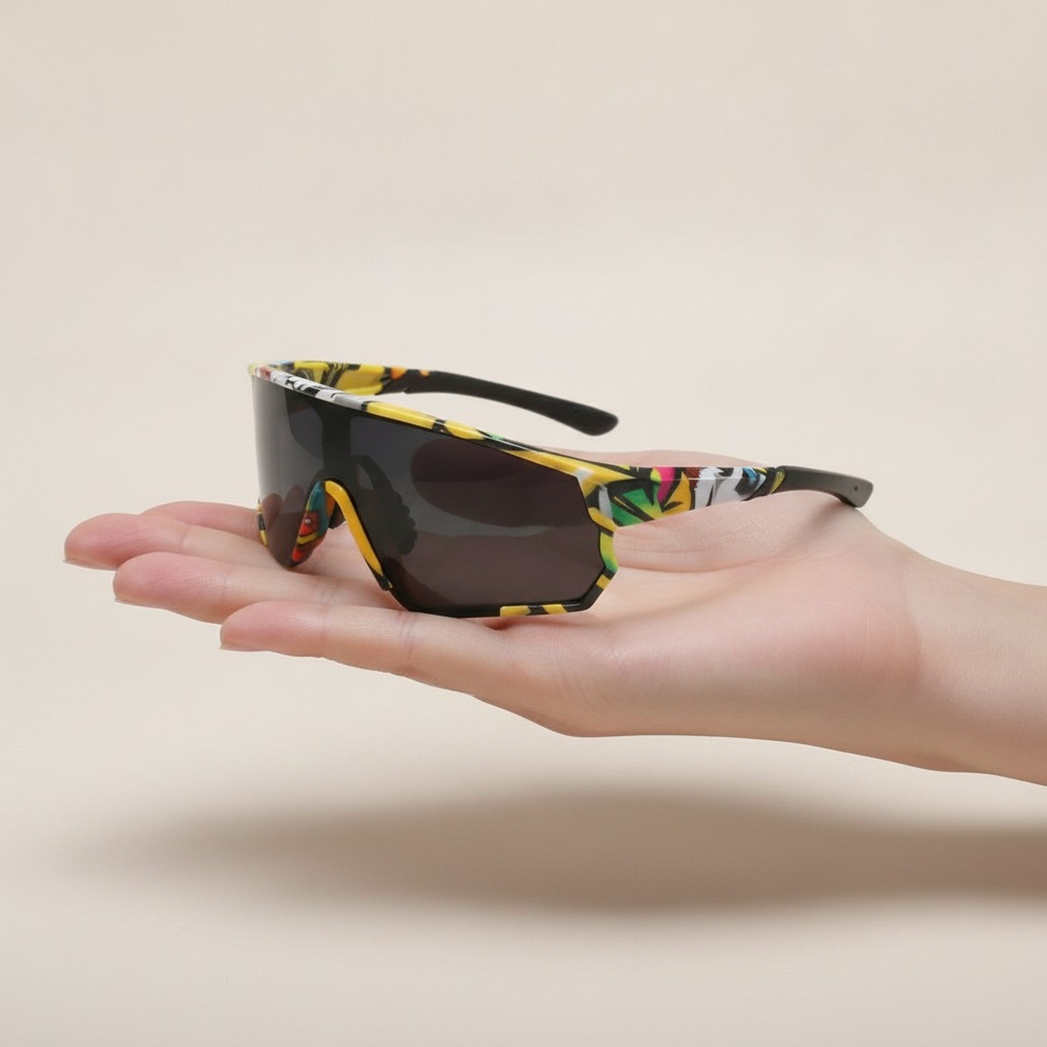 Graffiti Print Shield Sunglasses – eyewear (view 3)