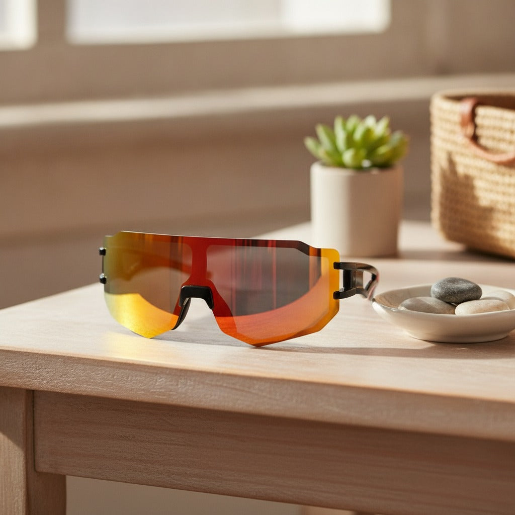 Stylish Mirror Shield Sunglasses – eyewear (view 3)