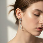 Butterfly Opal Stone Rhinestone Dangle Earrings