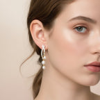 Pearl Drop Rhinestone Twist Earrings