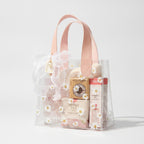 Daisy Clear PVC Gift Bag with Handle - Pink Daisy with Fishtail Tulle Charm Large – apparel accessories (view 1)