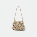 Beaded Macramé Shoulder Bag With Natural Stone Accents – apparel accessories (view 1)