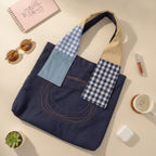 Woven Straw Basket Tote Bag with Lace Bow Trim - Cream White – apparel accessories (view 2)