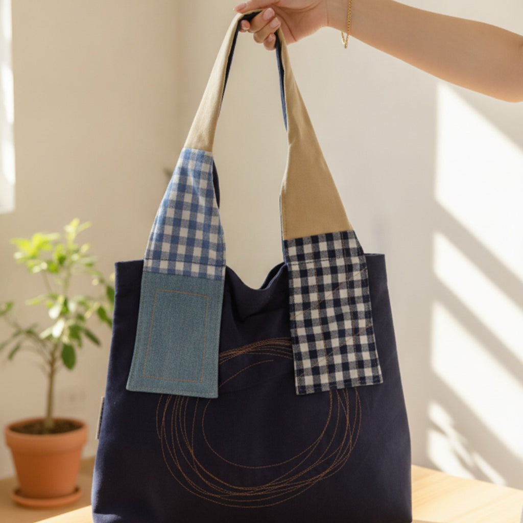 Woven Straw Basket Tote Bag with Lace Bow Trim - Cream White – apparel accessories (view 3)