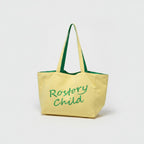 Canvas Tote Bag With Embroidered Text - Yellow