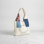 Patchwork Tote Bag With Embroidered Detail - Yarn Embroidery Vest Bag - Beige – bags & wallets (view 3)