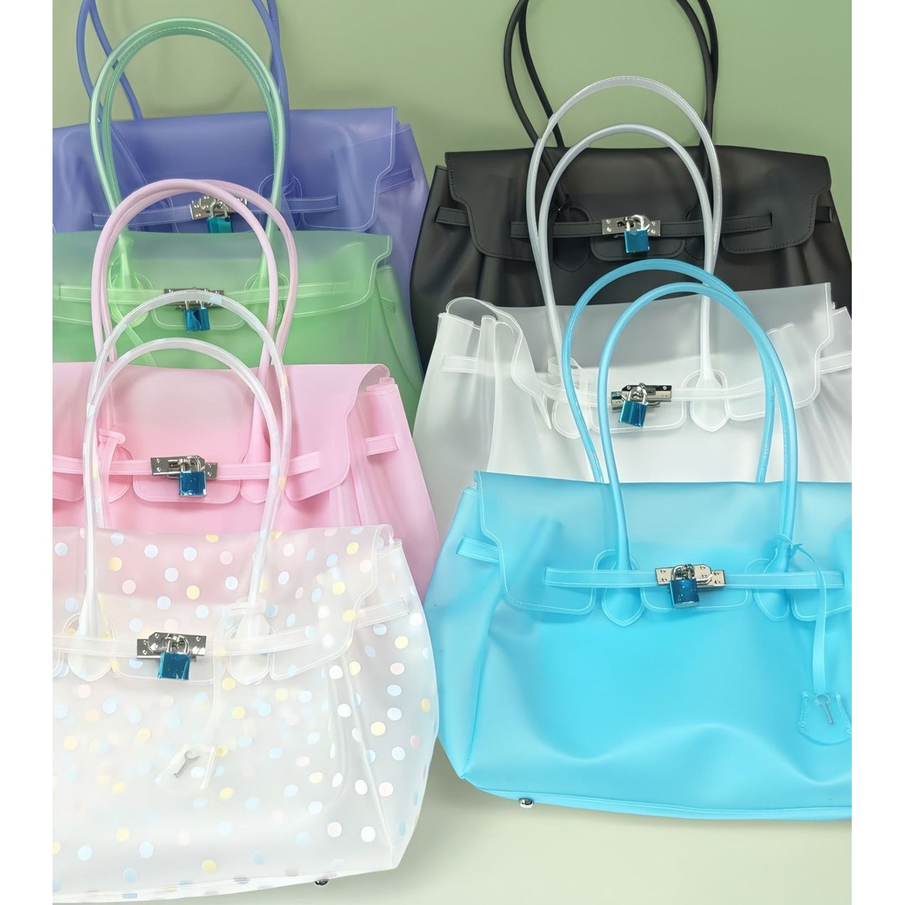 Clear TPU Jelly Tote Bag - Green – bags & wallets