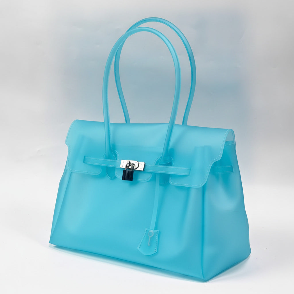 Clear TPU Jelly Tote Bag - Lakeblue – bags & wallets (view 1)