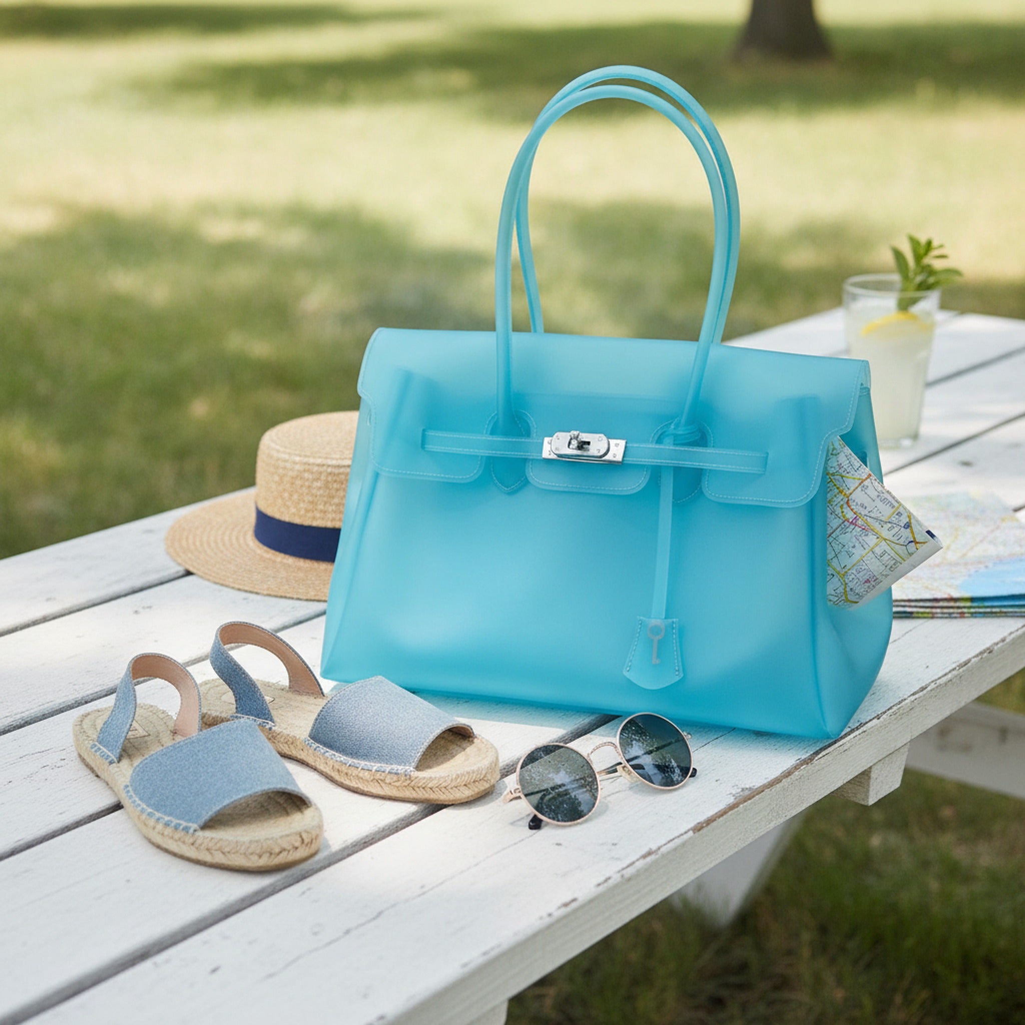 Clear TPU Jelly Tote Bag - Lakeblue – bags & wallets (view 3)