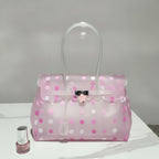 Polka Dot Jelly Tote Bag - Pink – bags & wallets (view 2)