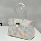 Polka Dot Jelly Tote Bag - White – bags & wallets (view 1)