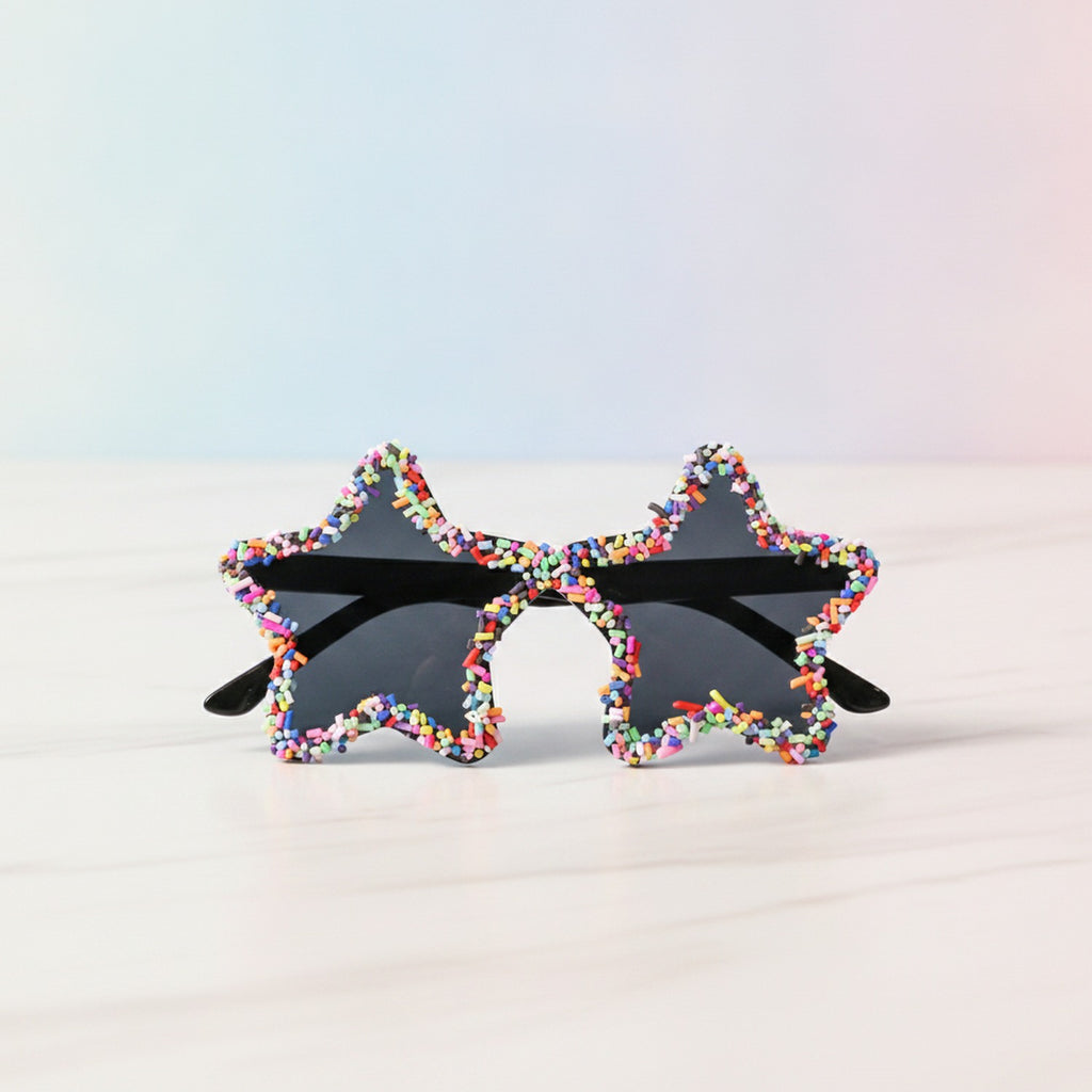 Star Sprinkles Shaped Funky Party Sunglasses - Rainbow Sprinkle Star – eyewear (view 2)