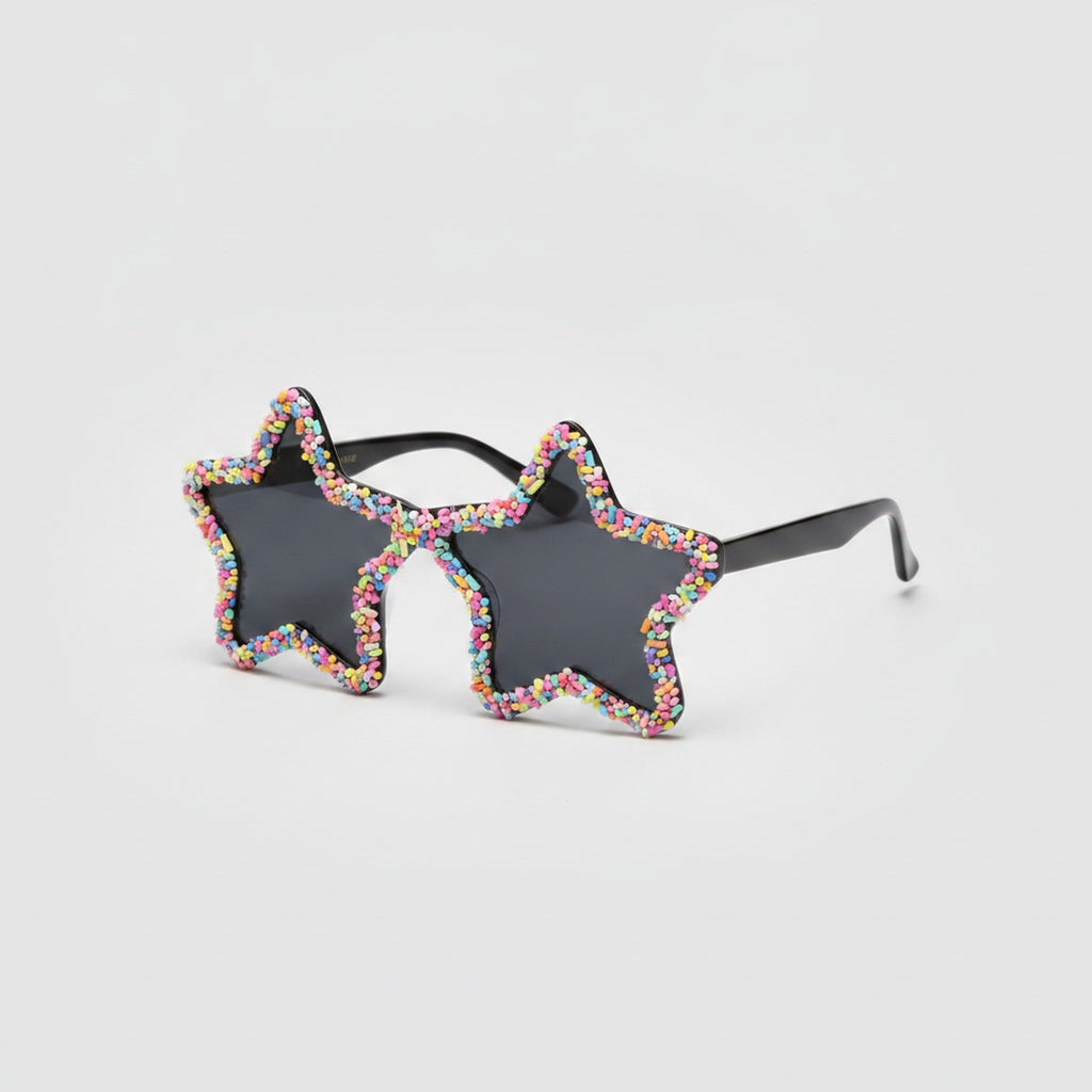 Star Sprinkles Shaped Funky Party Sunglasses - Rainbow Sprinkle Star – eyewear (view 1)