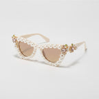Pearl Heart Shaped Cat Eye Sunglasses - Pearl Heart Sunglasses – eyewear (view 1)