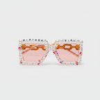 Pearl Beaded Birthday Girl Sunglasses - Flower Field Hair Clip #B05 Transparent Pink – eyewear (view 1)