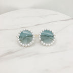 Pearl Beaded Round Gradient Sunglasses - B06#5565 Dream Circle Gradient Green