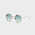 Pearl Beaded Round Gradient Sunglasses - B06#5565 Dream Circle Gradient Green