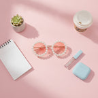 Pearl Beaded Round Gradient Sunglasses - Circle Dream Gradient Pink B06#5565 – eyewear (view 3)