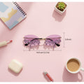 Dripping Crystal Rimless Sunglasses - Random Rhinestone Tear A03 Purple A9932