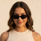 Black Oval Retro Sunglasses