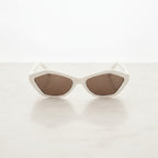 Cream Cat Eye Sunglasses With Gold Accents – eyewear (view 3)
