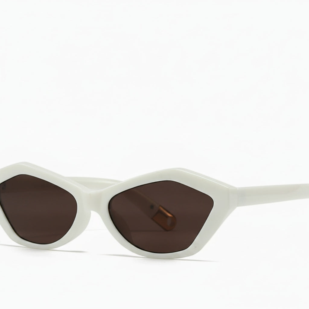 Cream Cat Eye Sunglasses With Gold Accents – eyewear (view 1)