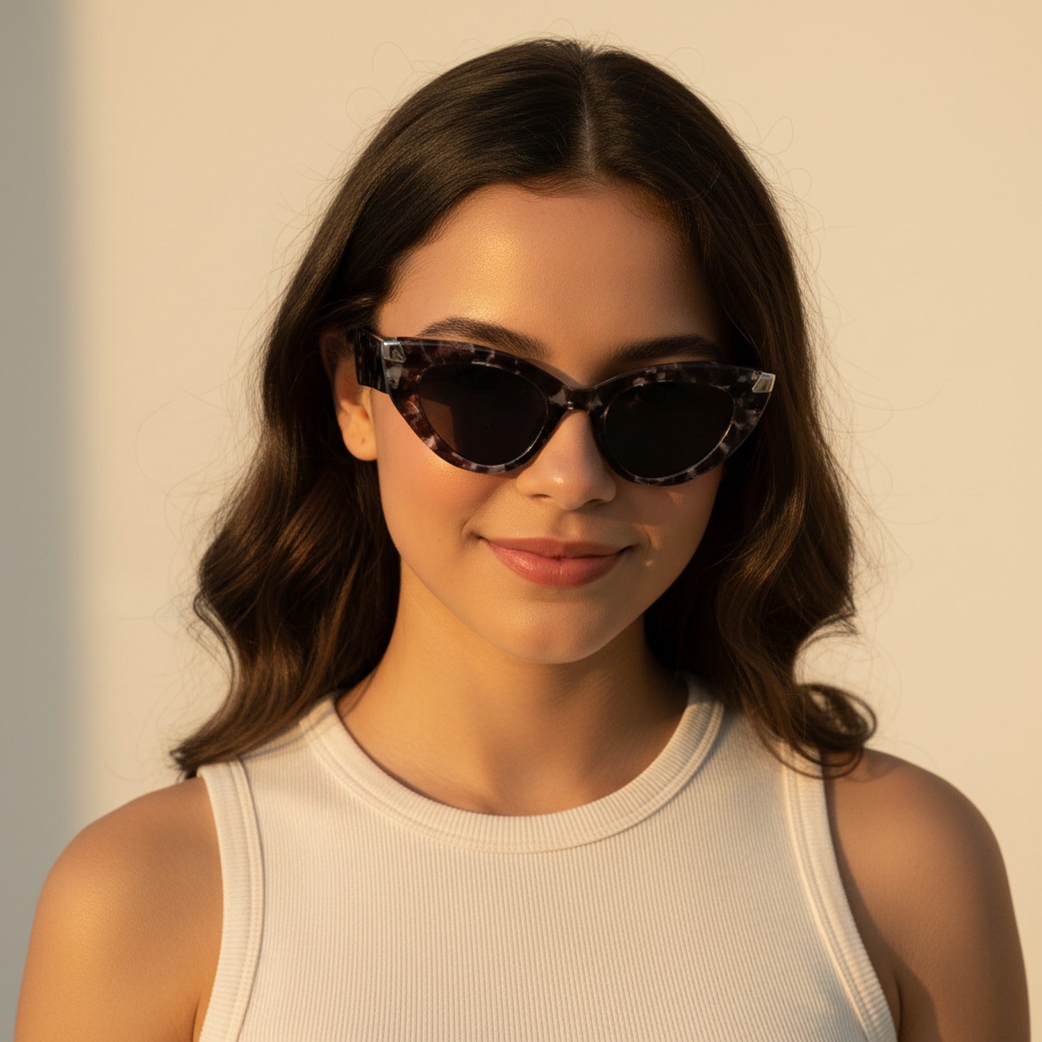 Tortoiseshell Cat Eye Sunglasses With Gold Accents