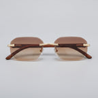 Rimless Gradient Sunglasses Bridge - C1 Tea Color – eyewear (view 1)