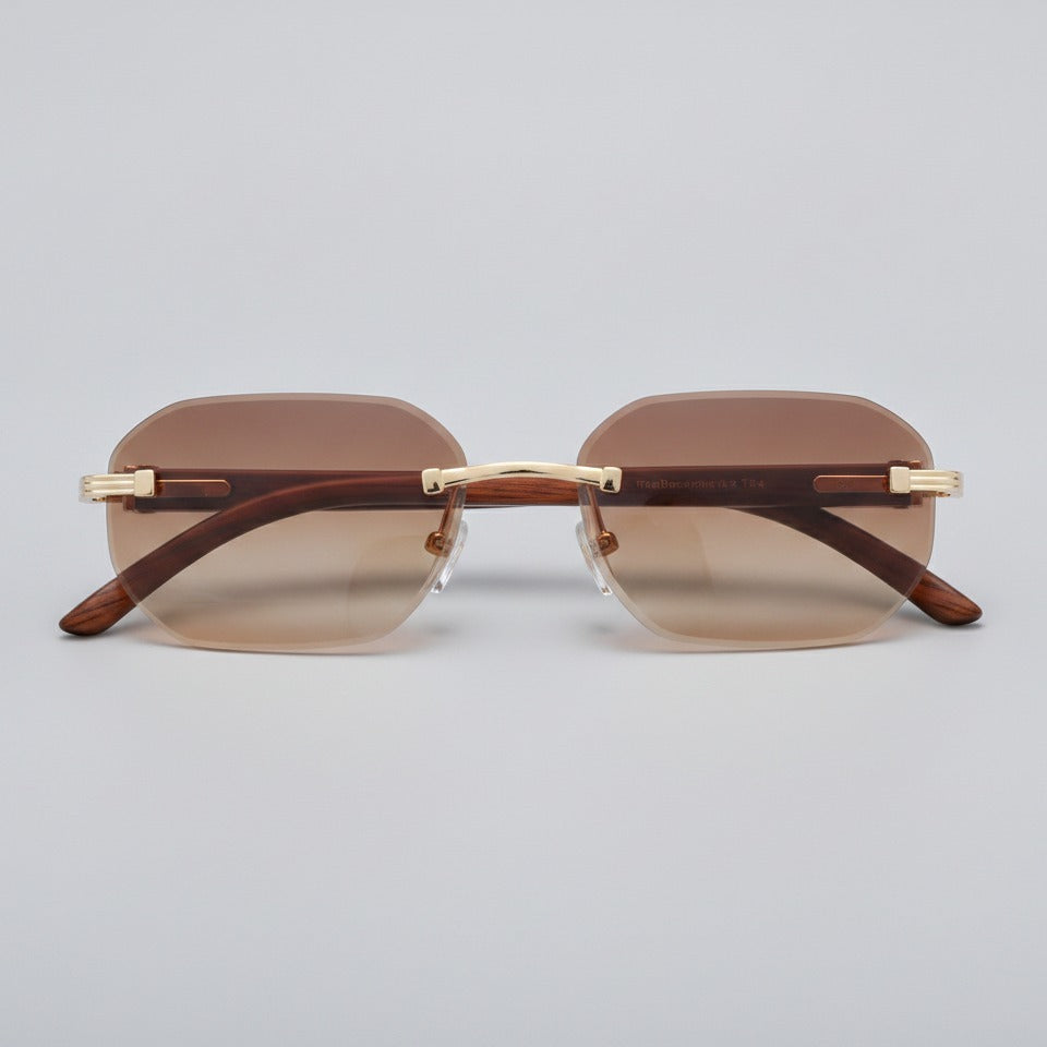 Rimless Gradient Sunglasses Bridge - C1 Tea Color – eyewear (view 1)