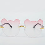 Bear Shaped Rimless Sunglasses - Ombré Pink – eyewear (view 1)