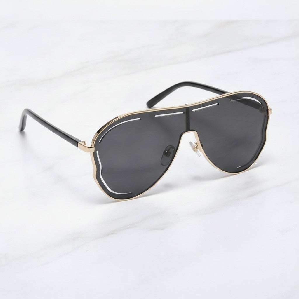 Aviator Sunglasses - Gold Frame Gray