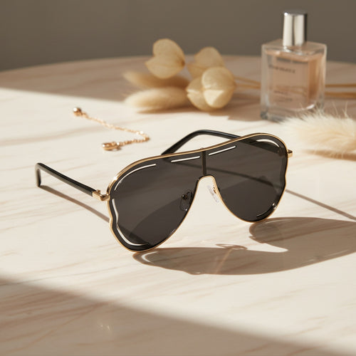 Aviator Sunglasses - Gold Frame Gray – eyewear (view 2)