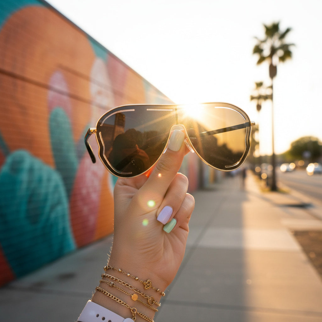 Aviator Sunglasses - Gold Frame Gray – eyewear (view 3)
