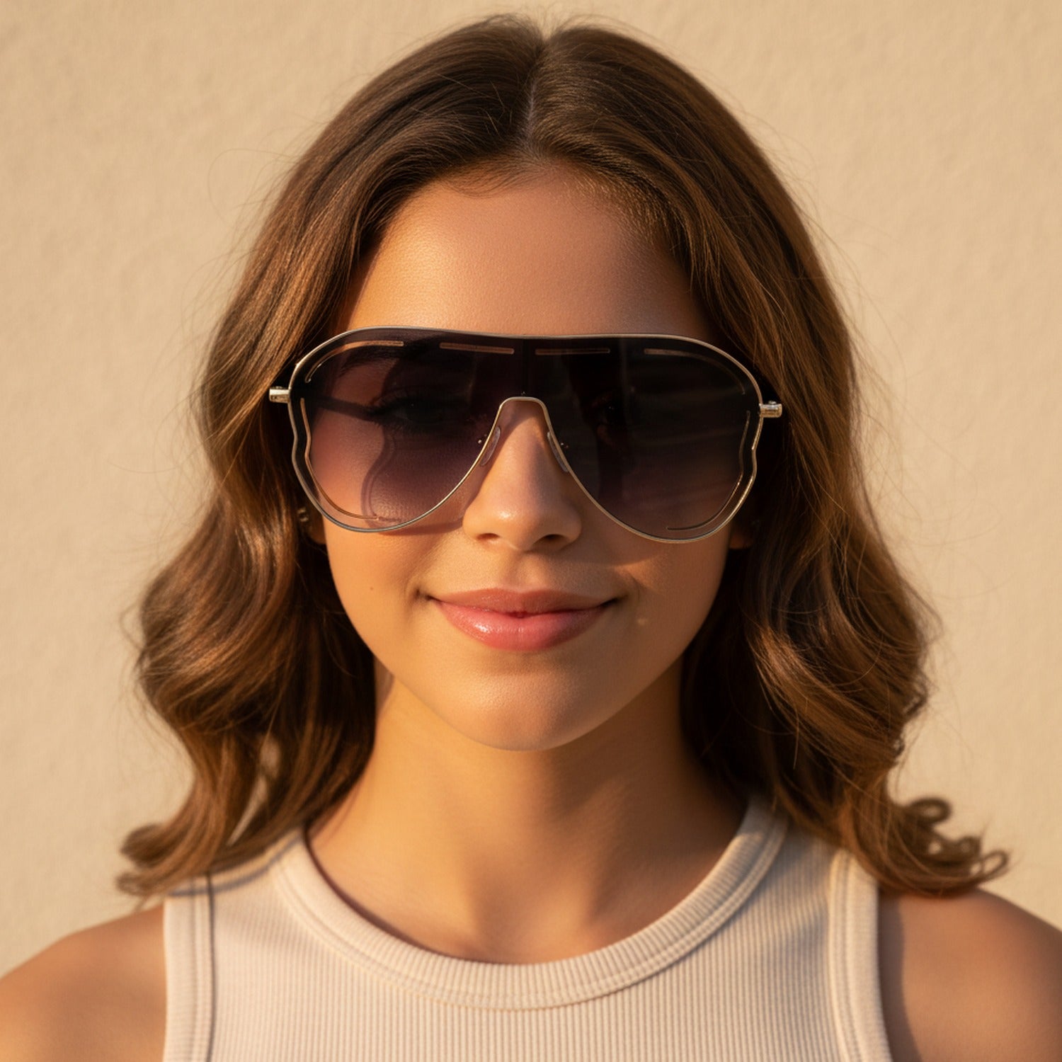 Gold And Black Aviator Sunglasses