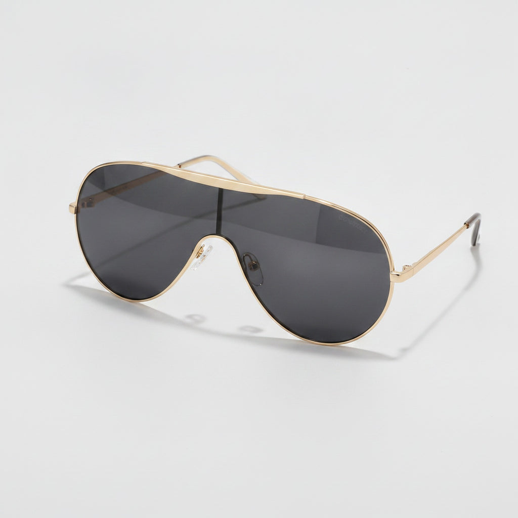 Gold Metal Aviator Sunglasses with Dark Lenses – eyewear (view 1)