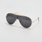 Gold Metal Aviator Sunglasses with Dark Lenses – eyewear (view 1)