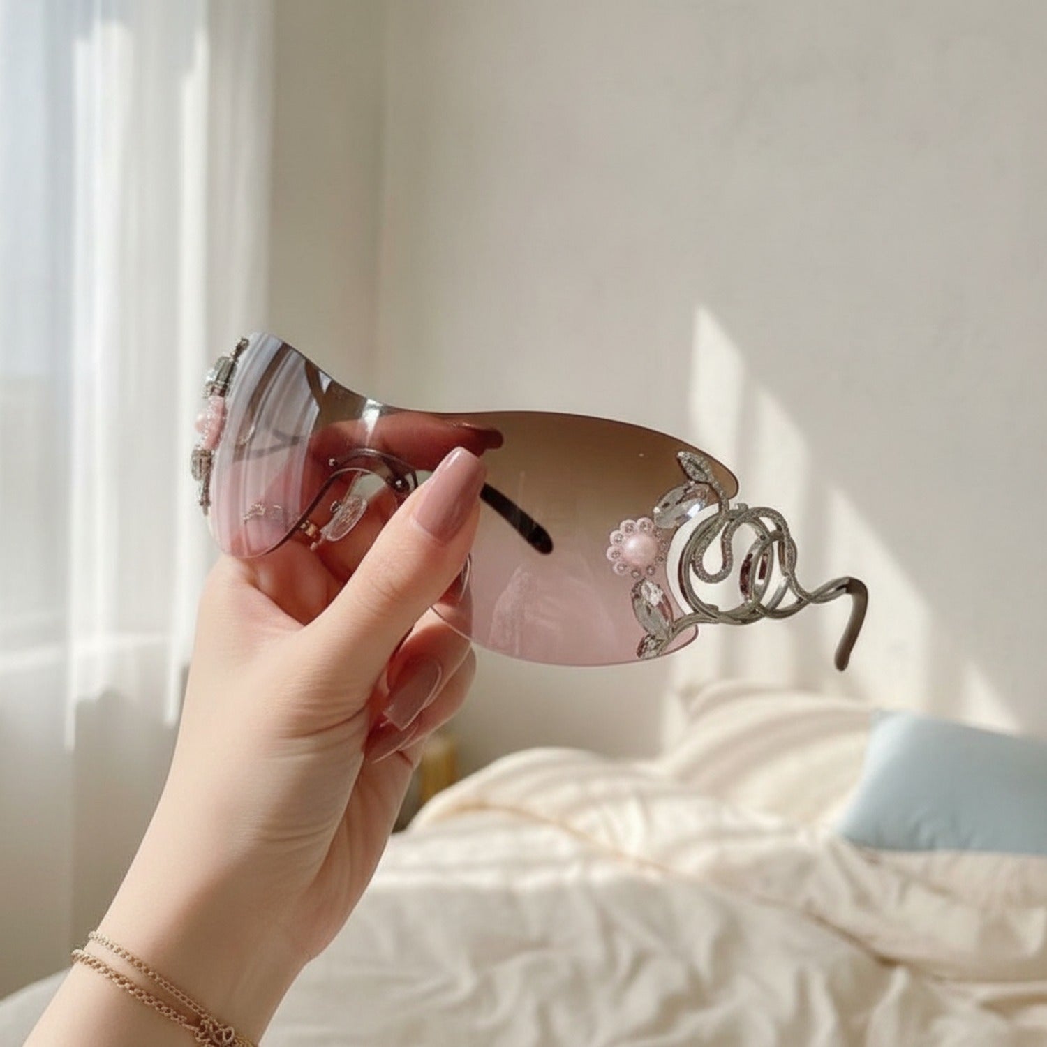 Jeweled Shield Sunglasses